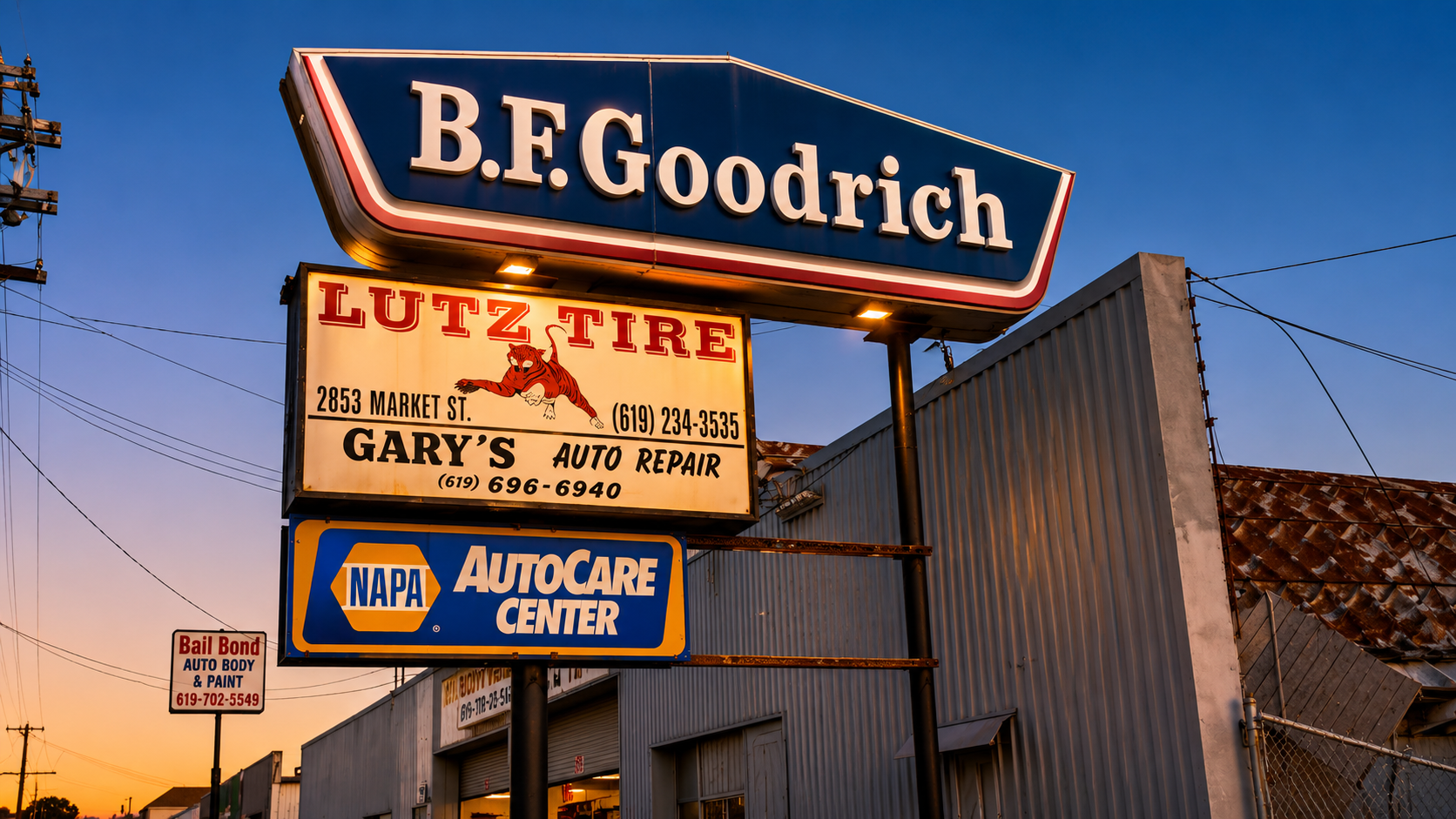 Lutz Tire sign on Market Street